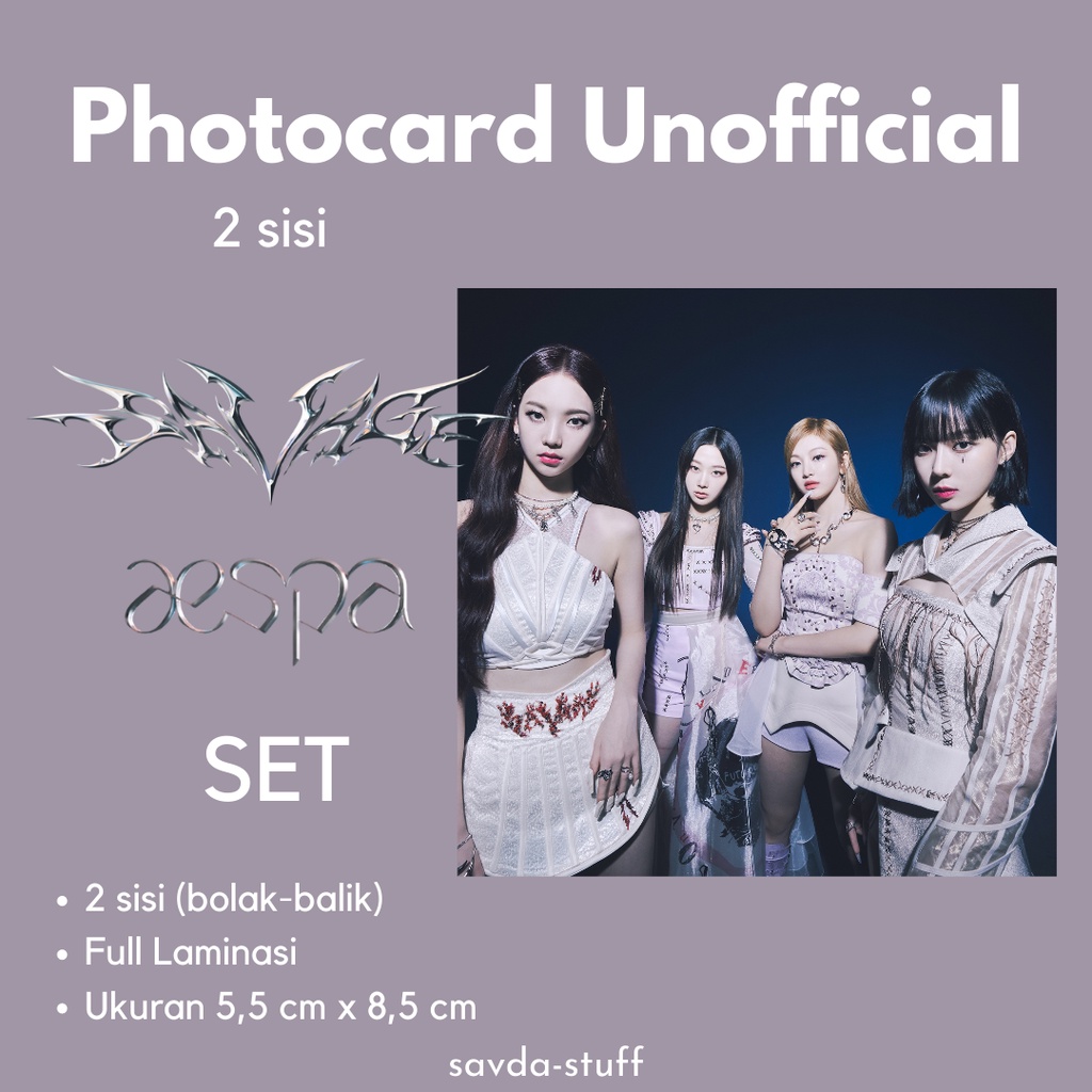 Jual Unofficial Photocard Pc Aespa Savage Set Sisi Ready Full