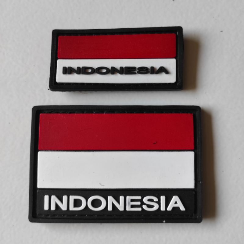 Jual Patch Rubber Logo Bendera Merah Putih Indonesia Kotak Bendera