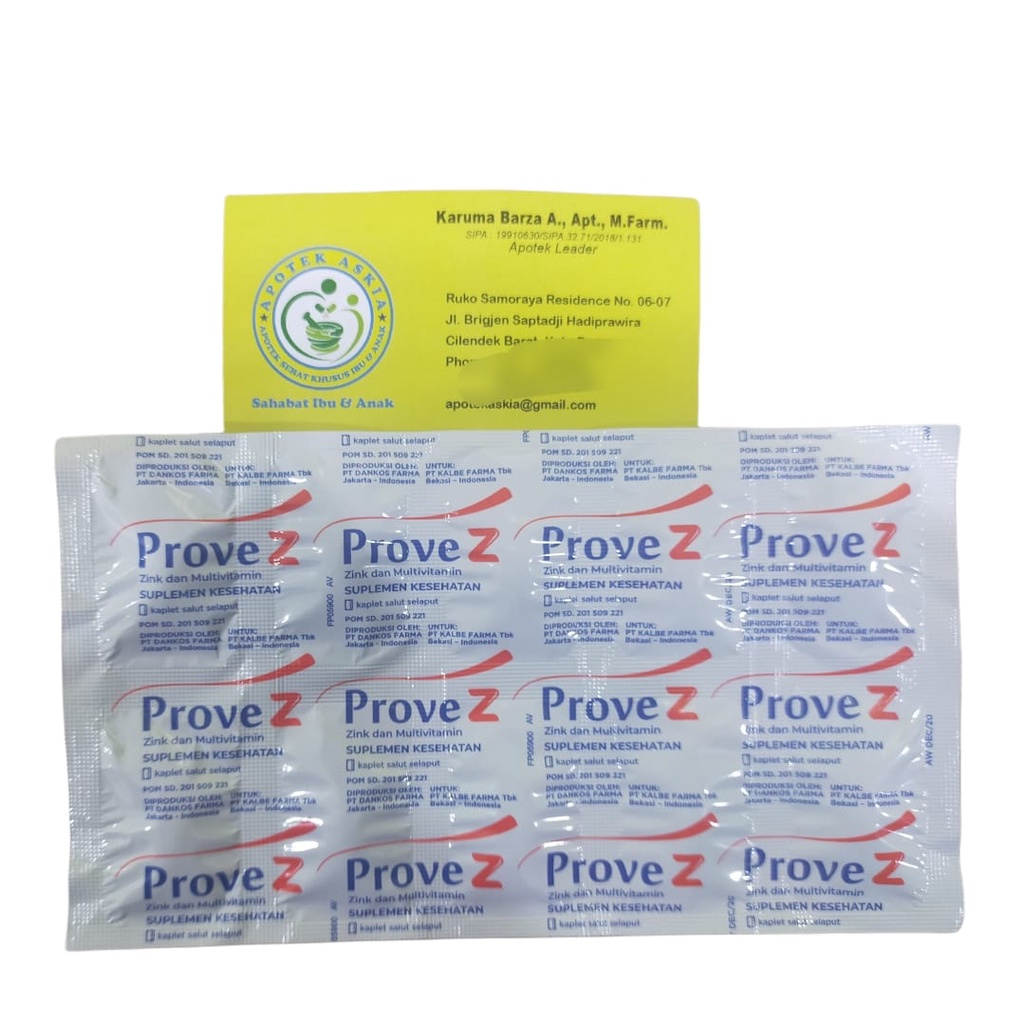 Jual Prove Z Multivitamin Daya Tahan Tubuh Per Strip Isi Kaplet