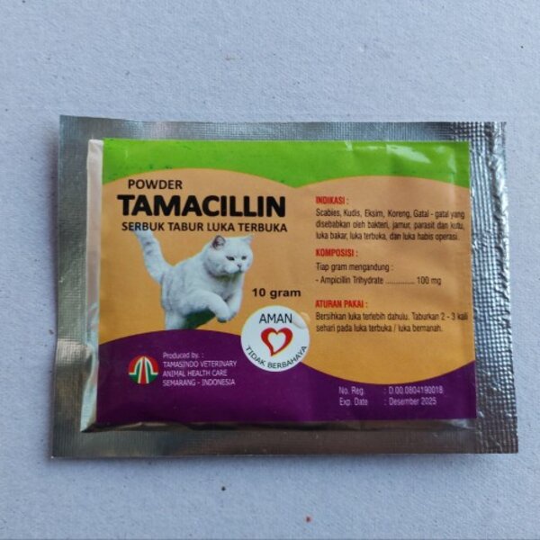 Jual Tamacillin Obat Kucing Luka Terbuka Infeksi Abses Scabies Eksim