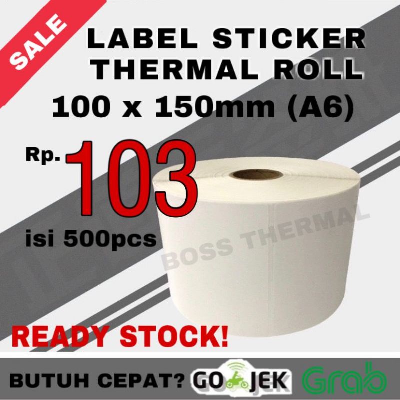 Jual KERTAS LABEL THERMAL 100x150 Sticker BARCODE Ukuran A6 100 X 150