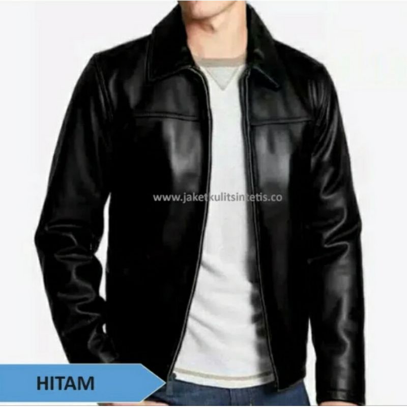 Jual Jaket Kulit Pria Elegan Jaket Slim Fit Shopee Indonesia