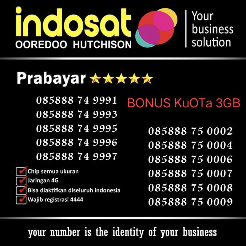 Jual Perdana Indosat Cantik Serian Doubel Trepel Shopee Indonesia