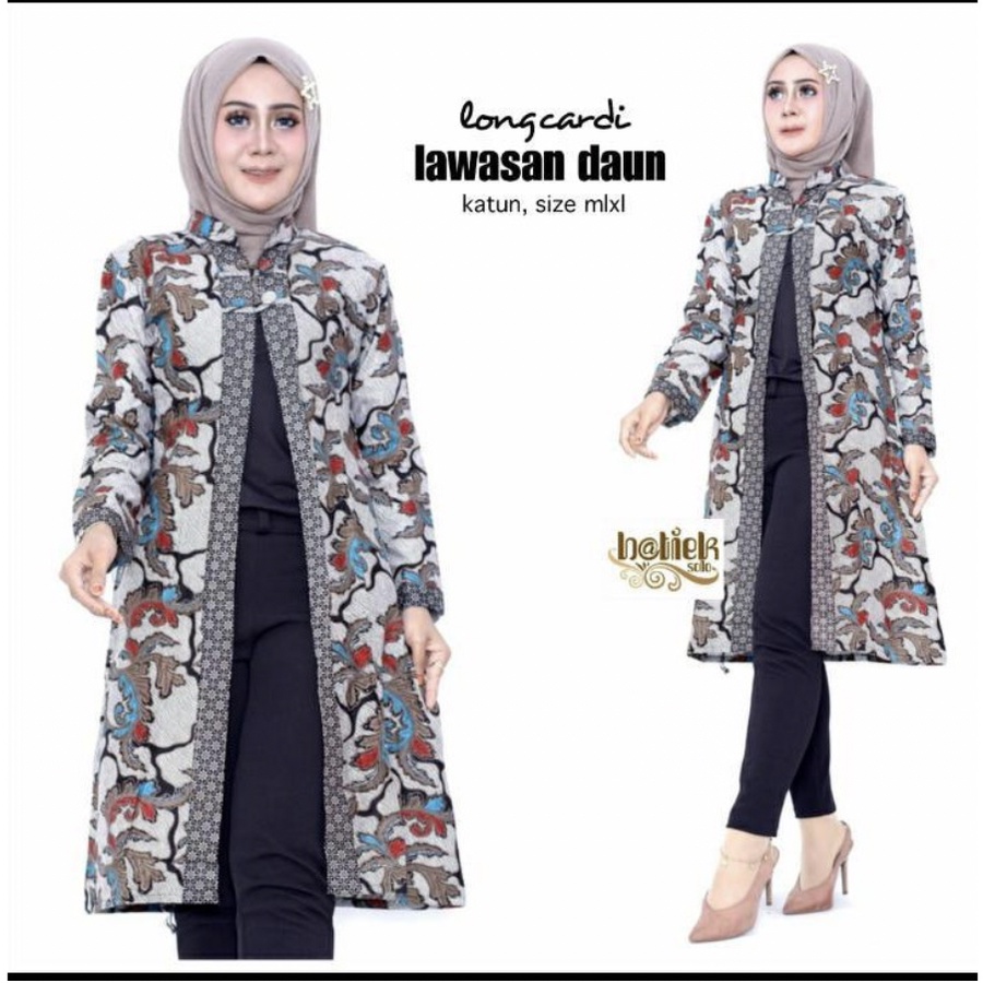 Jual LONGCARDI LAWASAN DAUN Batik Kardigan Lengan Panjang Outerwear