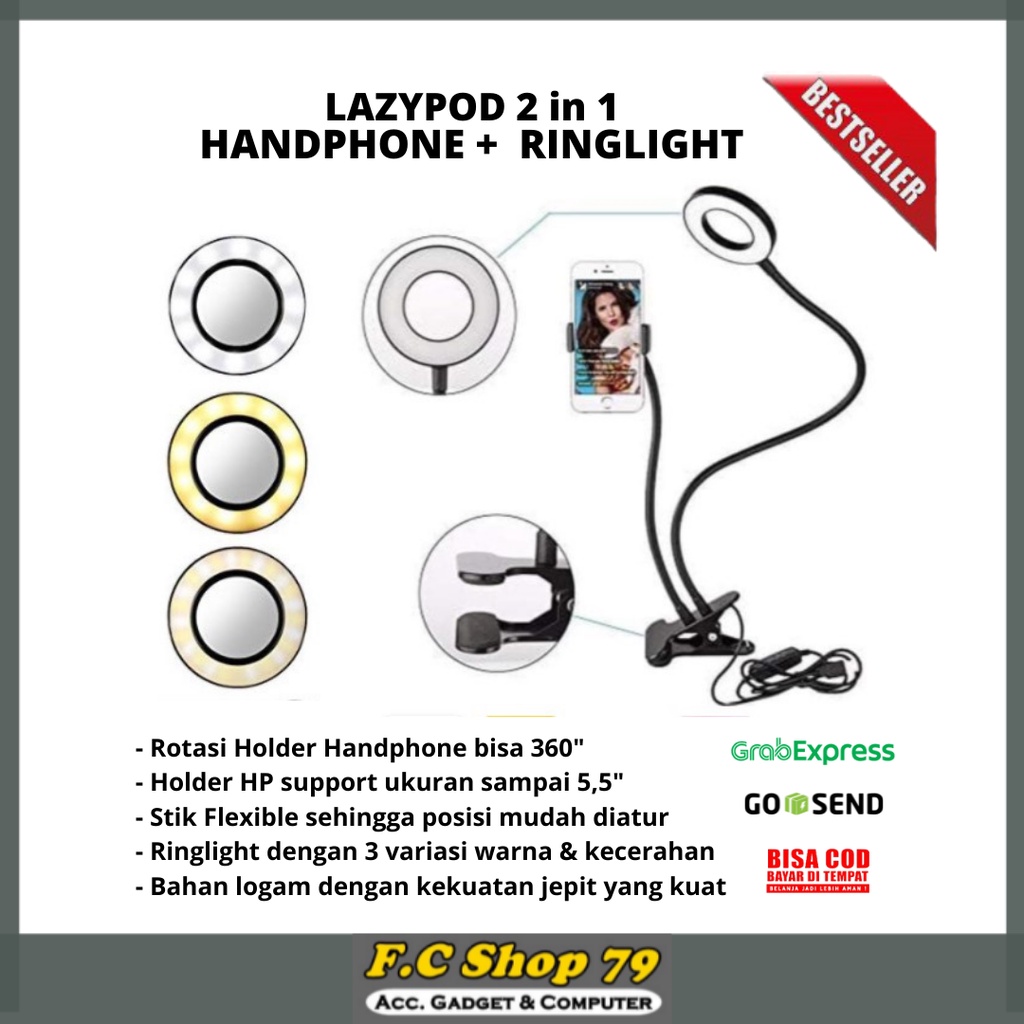 Jual Terlaris Phone Holder Lazy Pod Lazypod In Hp Handphone Jepit