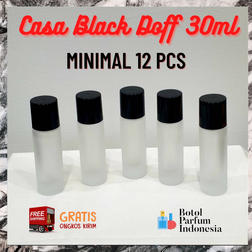 Jual BOTOL PARFUM SPRAY KACA KOSONG 30 ML CASA DOFF BLACK CAP 30 ML