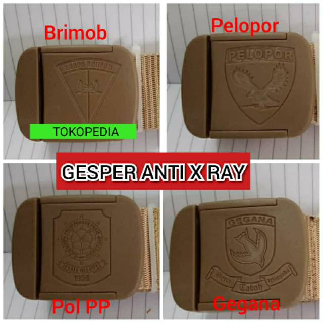 Jual Gesper Sabuk Ikat Pinggang Tactical Anti X Ray Logo Tni Polri