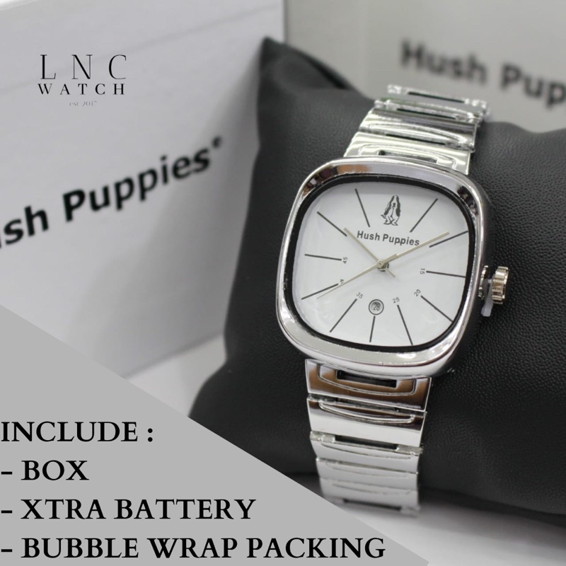 Jual Hush Puppies Jam Tangan Wanita Kepala Kotak Strap Rantai Analog