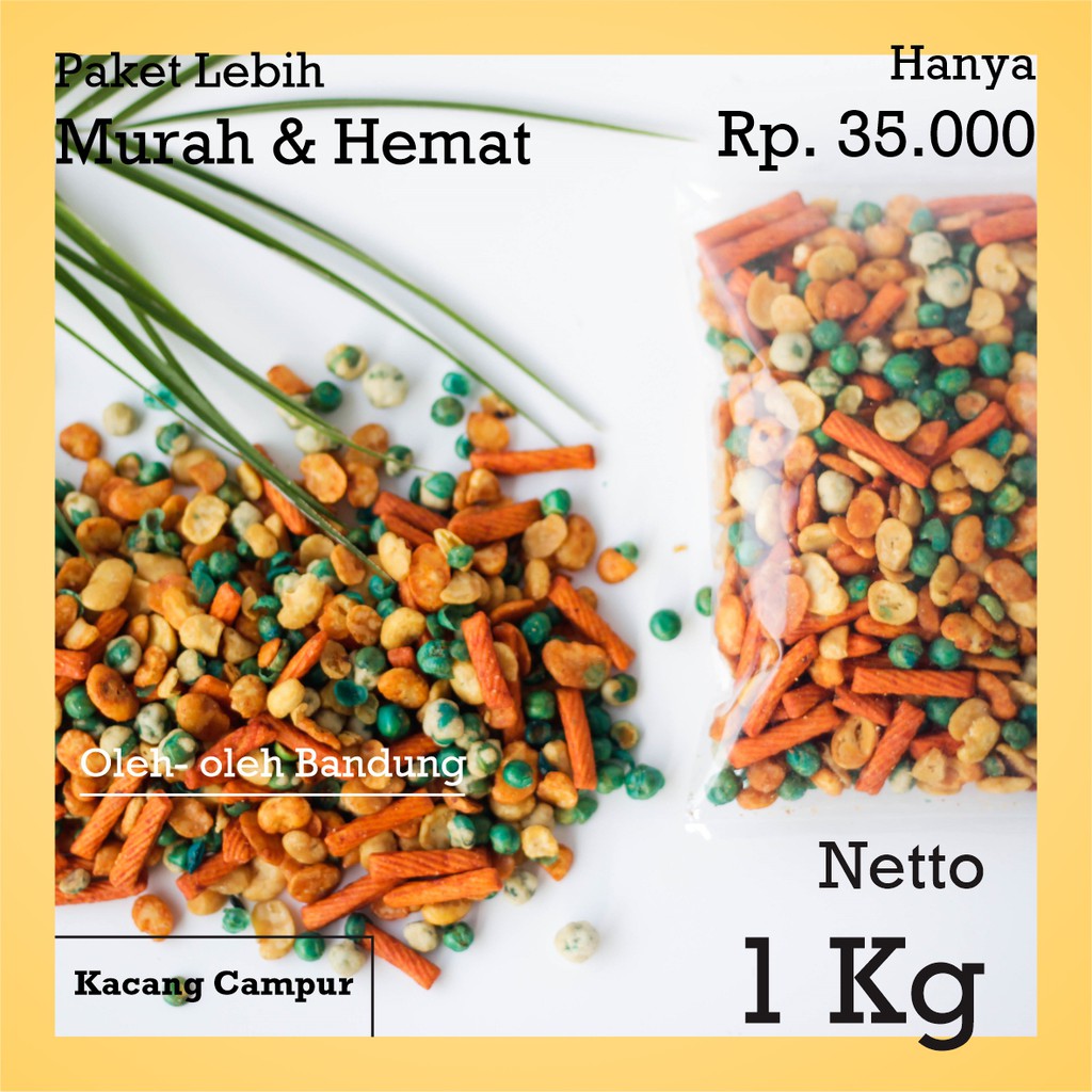 Jual Makanan Ringan Kacang Campur 1Kg Cemilan Snack Murah Oleh Oleh