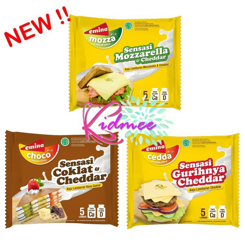 Jual Emina Cheese Slice 75gr 5pcs Keju Lembaran Cheddar Mozza Choco