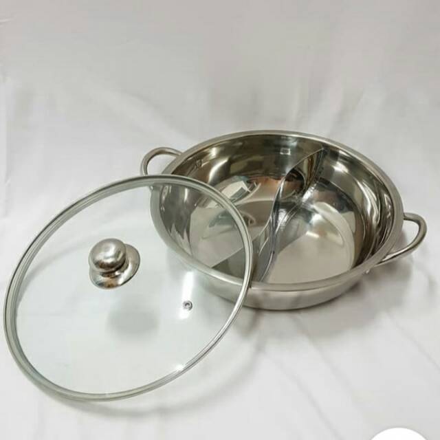 Jual Panci Shabu Dua Sekat Stainless 30 Cm Shopee Indonesia