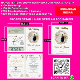 Jual CETAK UNDANGAN PERNIKAHAN UBAAP001 Free Plstk Label107 Denah