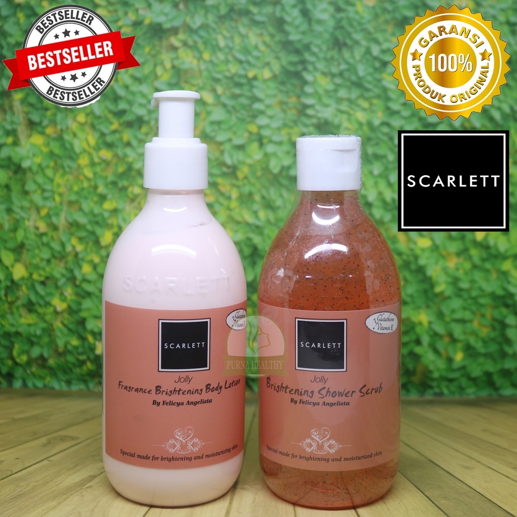 Jual Scarlett Whitening Original Body Lotion Jolly Shower Scrub Jolly