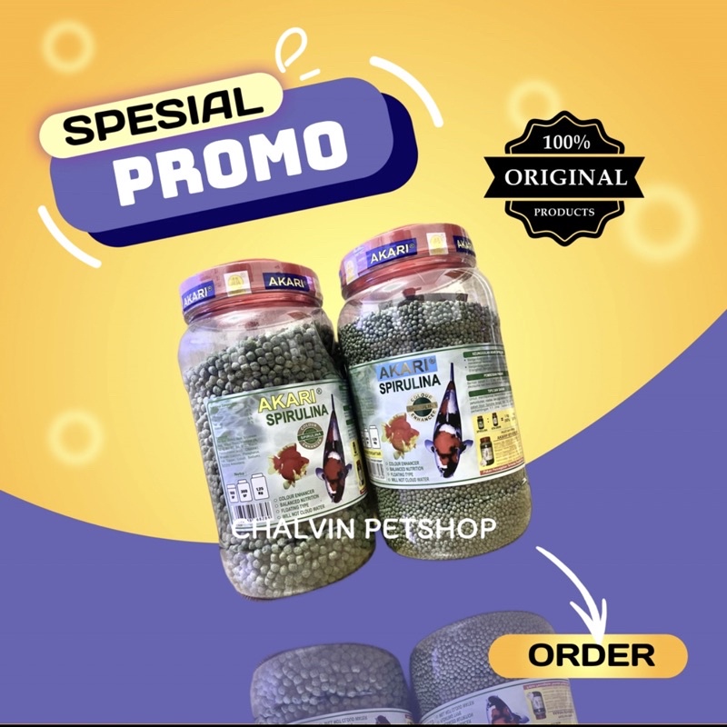 Jual Pakan Ikan Koi Akari Spirulina Gram Shopee Indonesia