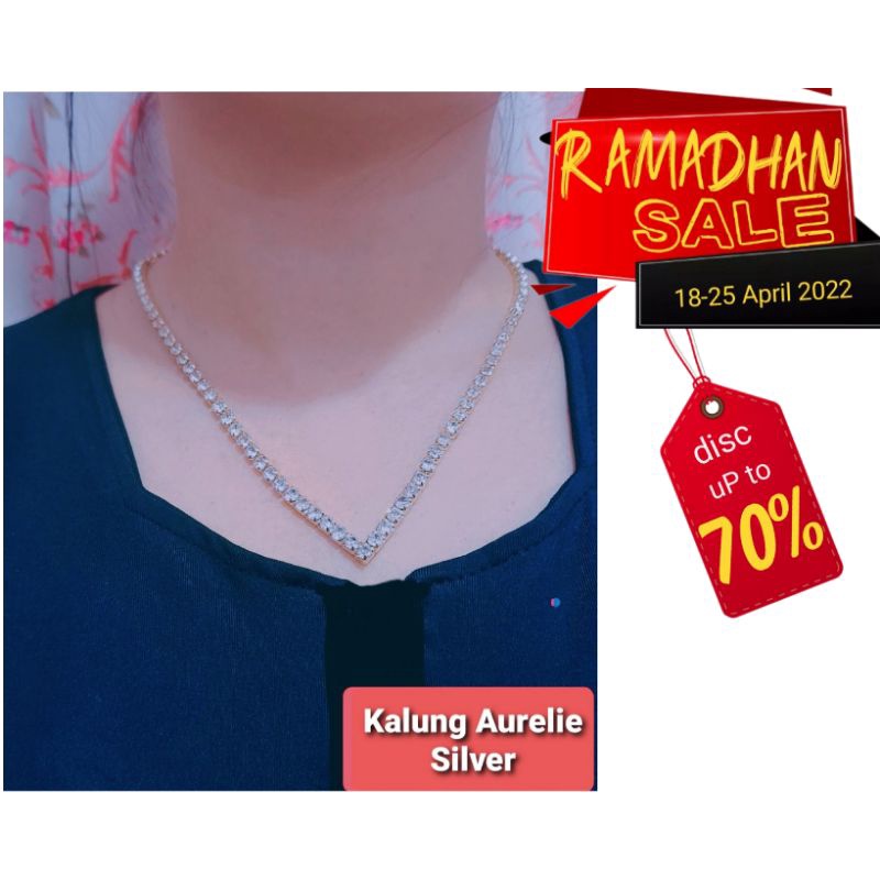 Jual Replika Kalung Aurel Aurelie V Full Diamond Viral Sultan Nagita