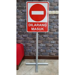 Jual Plang Papan Rambu Dilarang Masuk Forboden Plat Aluminium 45x60 Cm