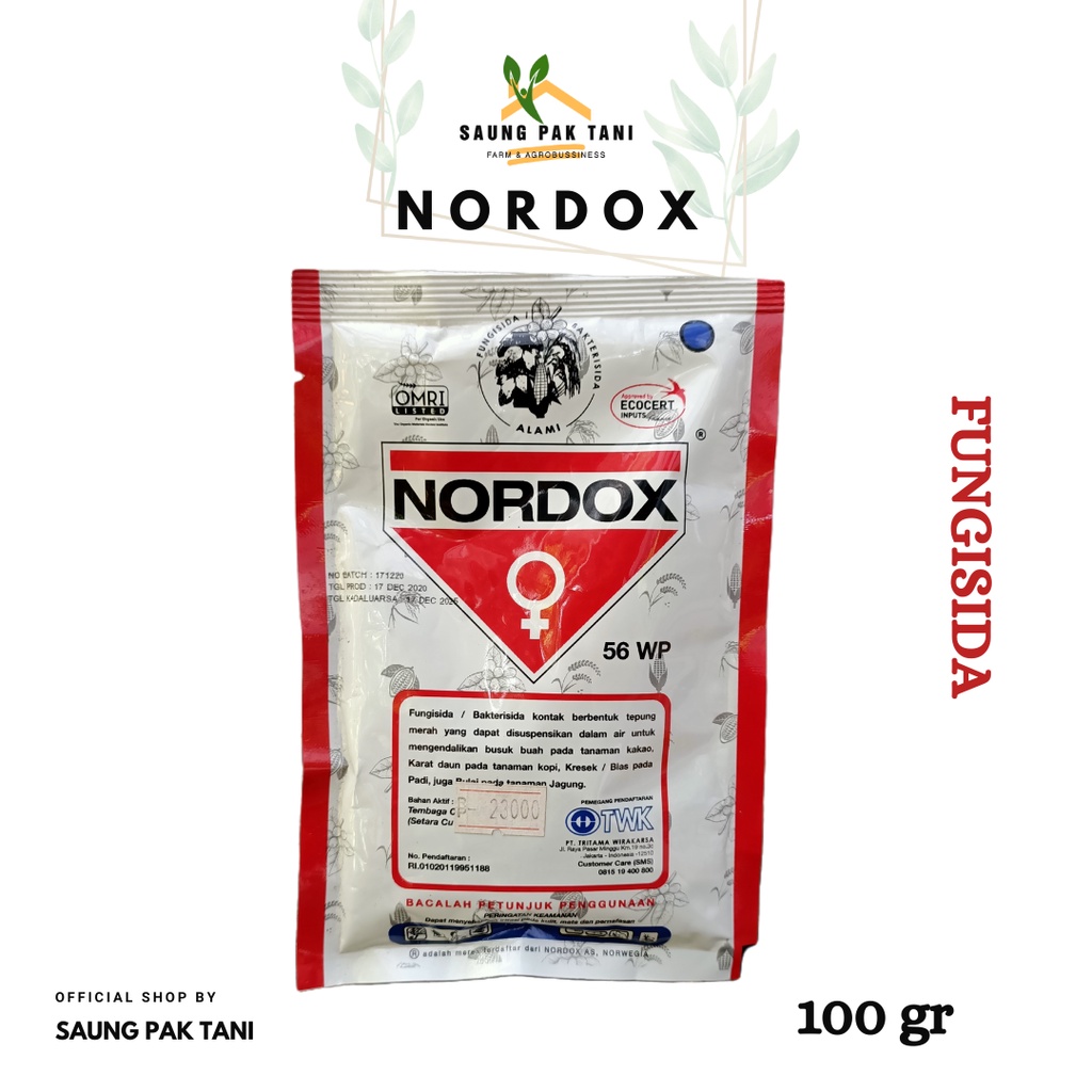 Jual Fungisida Bacterisida NORDOX 56 WP Kemasan Original 100 GRAM