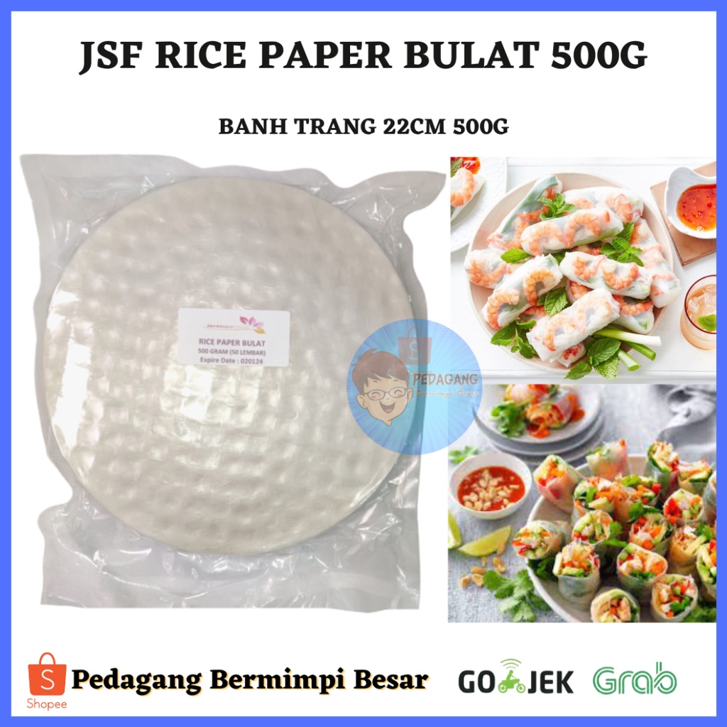 Jual JSF RICE PAPER BULAT 500G Isi 50sheet Banh Trang Rice Paper