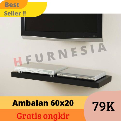 Jual Rak Dinding Minimalis 60X20 Buku Rak Tv Ambalan Dinding Furniture