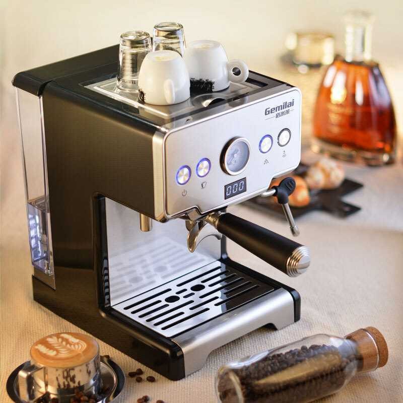 Jual Gemilai Mesin Kopi Semi Automatic Espresso 15 Bar Silver Black