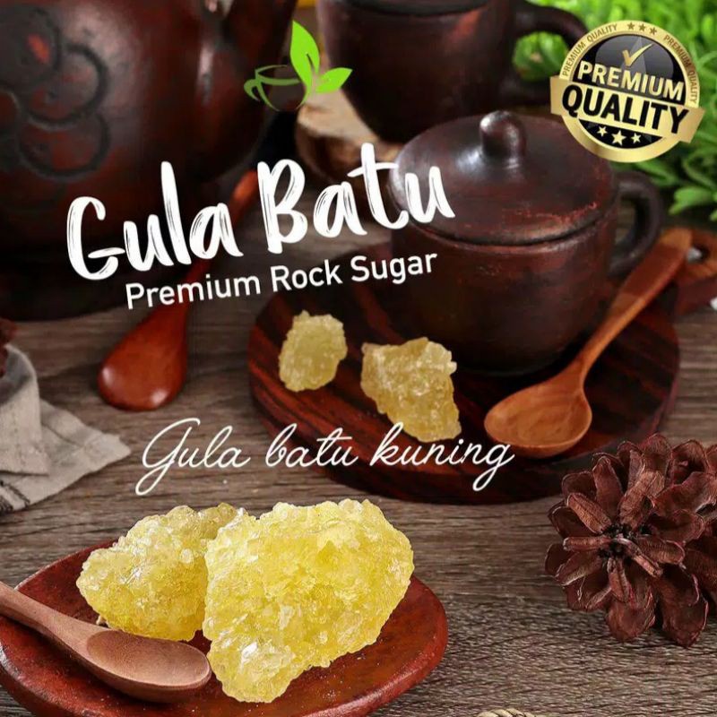 Jual Gula Batu Kuning Kristal Asli Organik 100gr Rock Sugar Khas