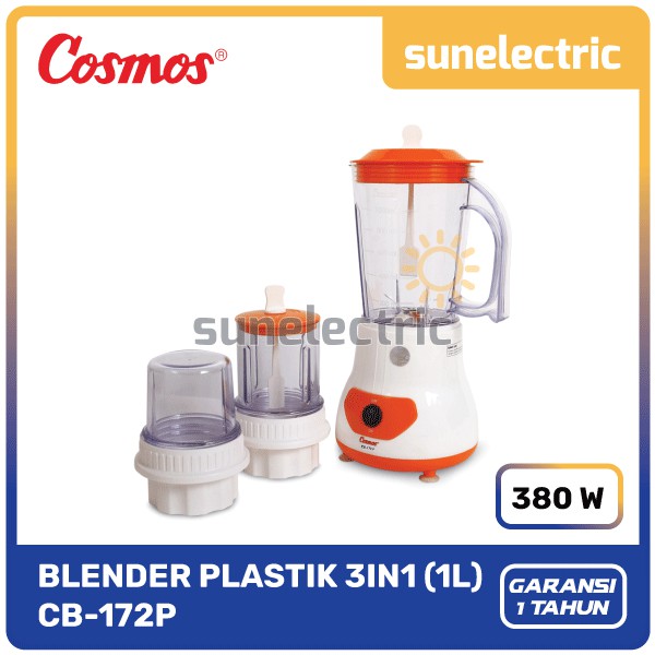 Jual Cosmos CB 172 P Blender Plastik Dry Wet Mill 3in1 1 Liter