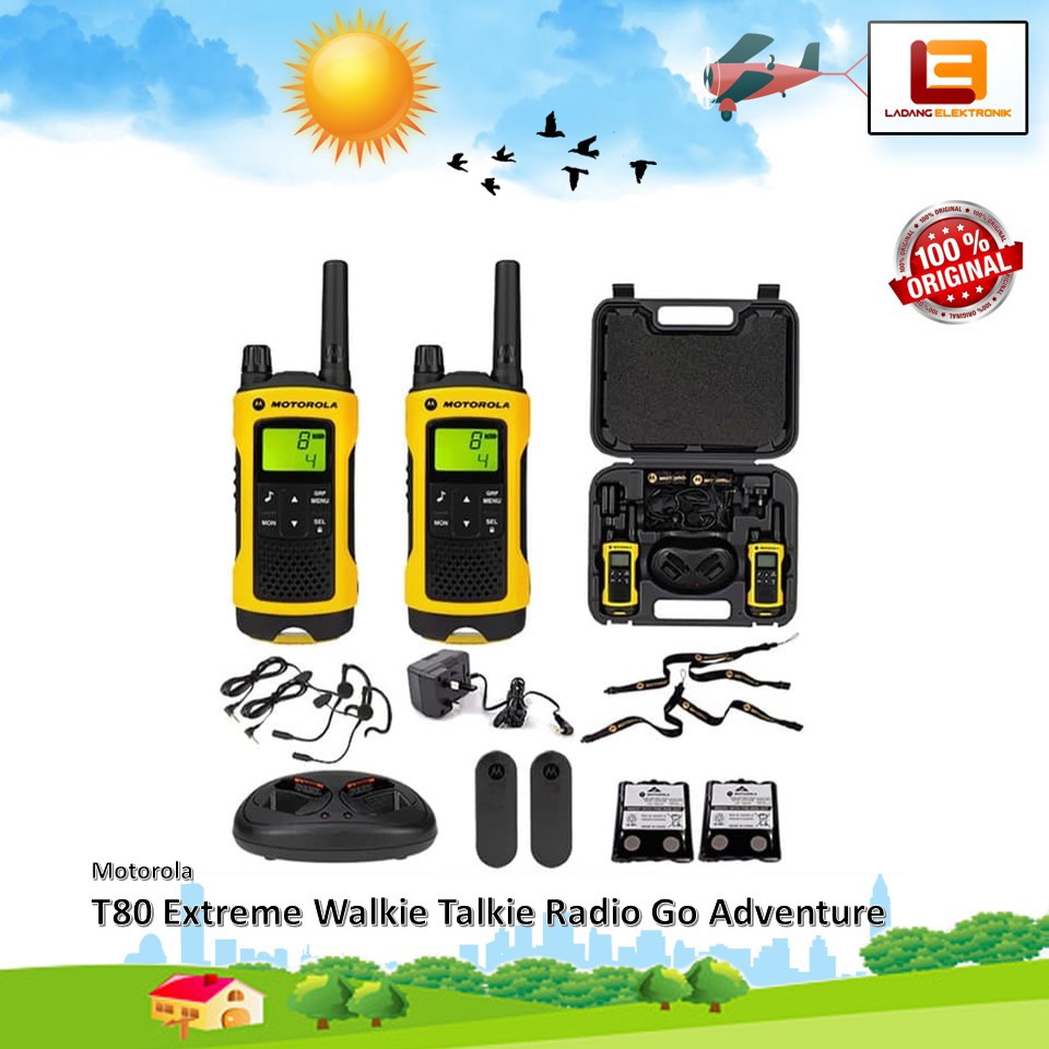 Jual Motorola T80 Extreme Walkie Talkie Talkabout Radio Dual Pack