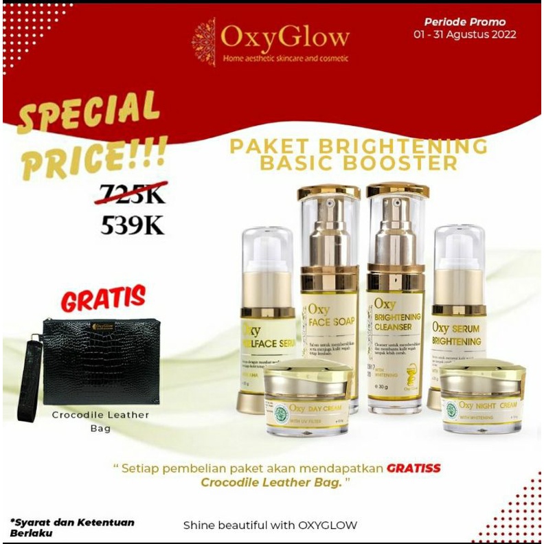 Jual Oxyglow Paket Basic Booster Oxy Glow Whitening Booster Shopee