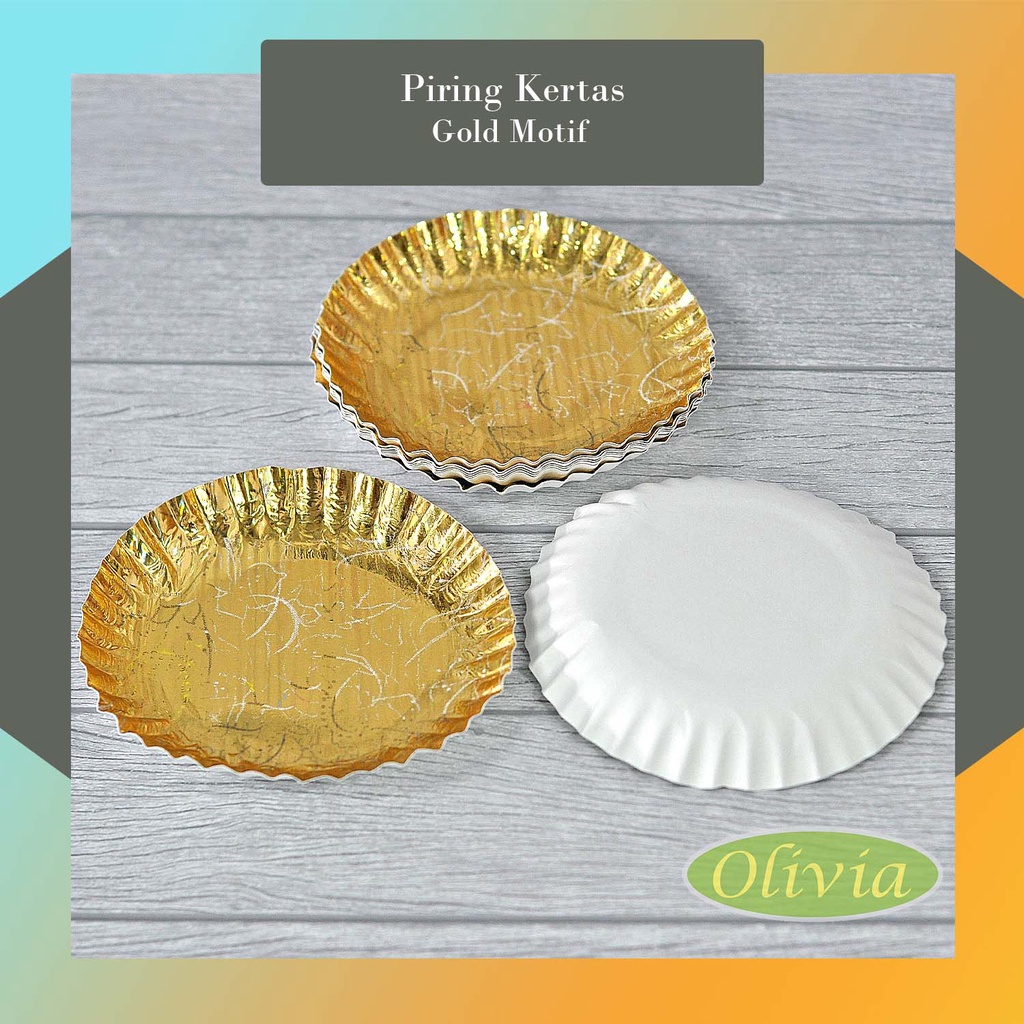 Jual Piring Kertas Kue Paper Plate Gold Piring Pesta Ulang Tahun