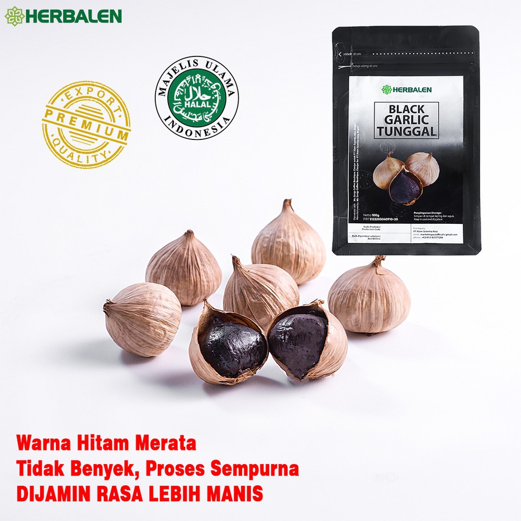 Jual Bawang Hitam Tunggal Black Garlic 100g Herbalen I HERBAL DARAH