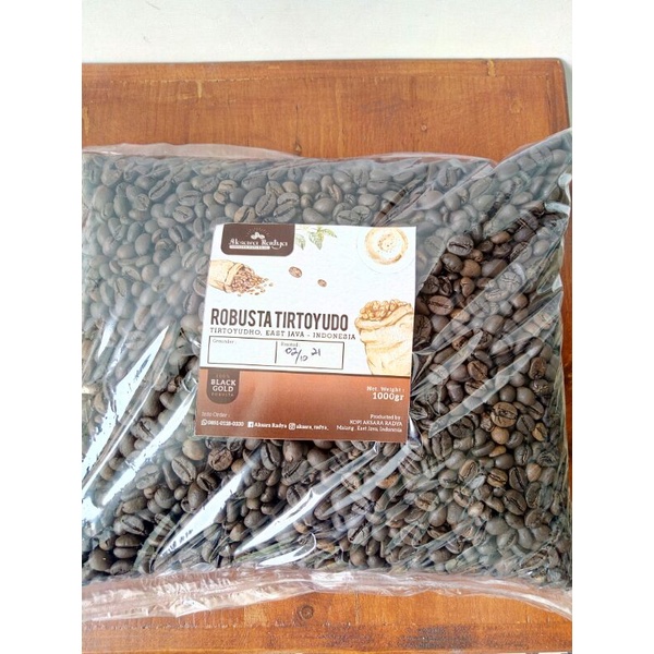 Jual Kopi Robusta Malang Tirtoyudo Roasted Bean Kemasan Plastik 1 Kg