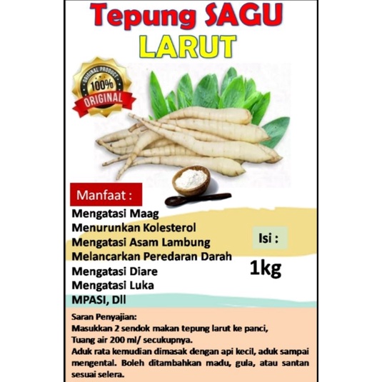 Jual Tepung Sagu Garut Larut Asli 100 Murni Untuk Penyakit Maag Asam