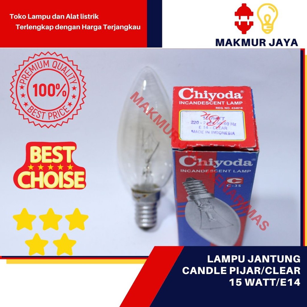 Jual Lampu Pijar E Chiyoda Lampu Pijar W Lampu Jantung E Clear