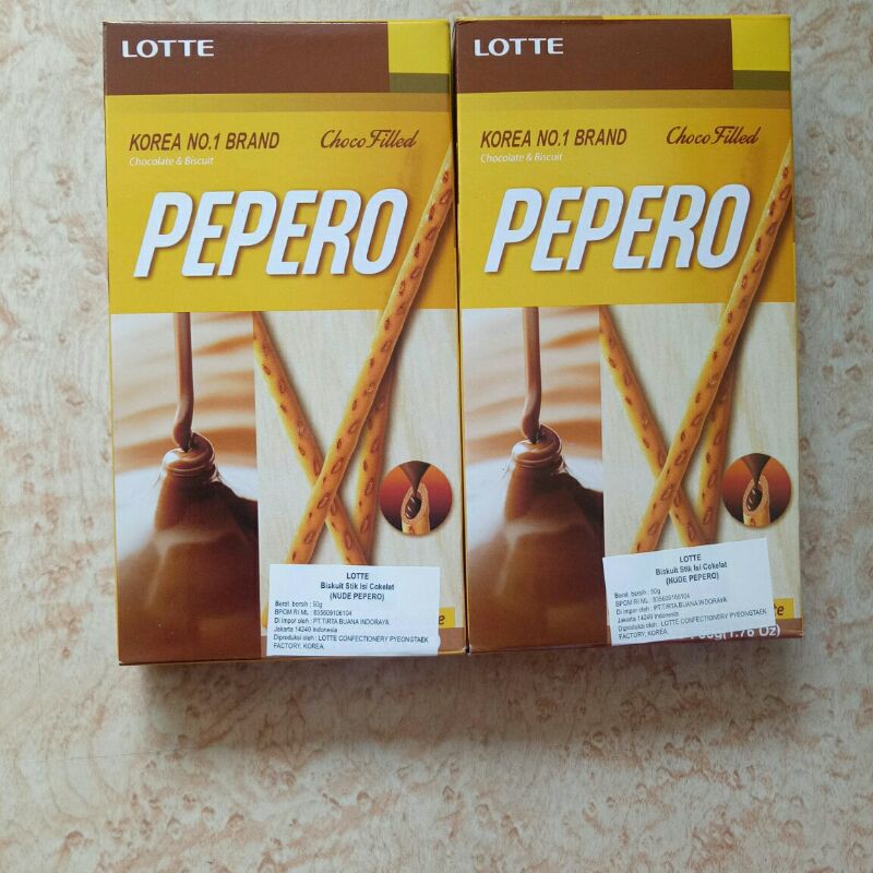 Jual Lotte Nude Pepero Biskuit Stik Isi Cokelat 50gr Shopee Indonesia