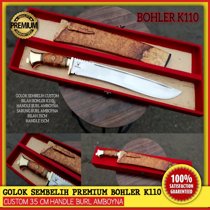 Jual Golok Sembelih Premium Bohler K Custom Cm Handle Burl