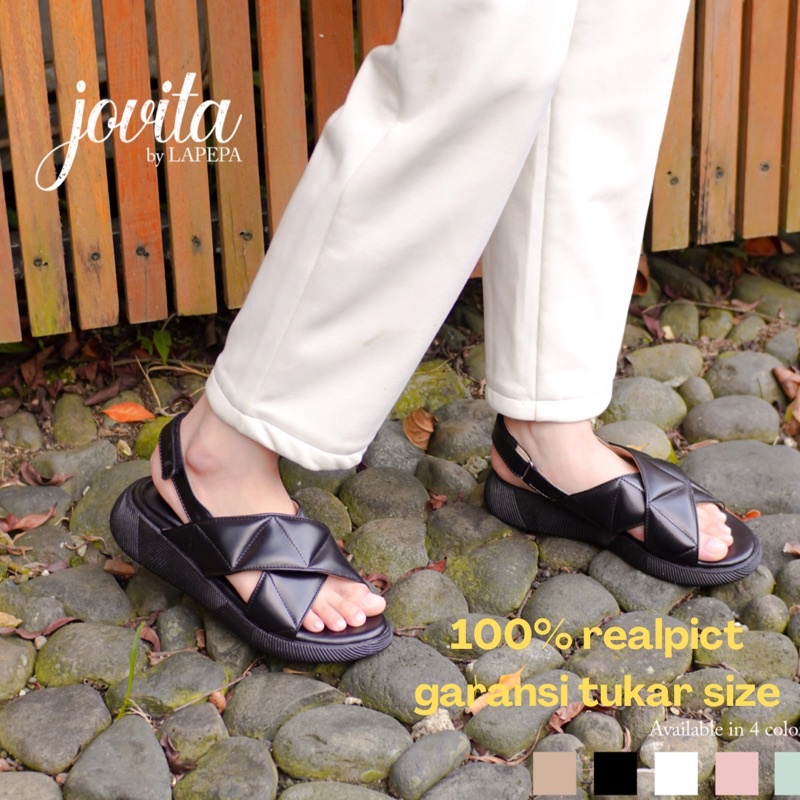 Jual Lapepa JOVITA Sepatu Sandal Wedges Wanita Casual Sendal Tali