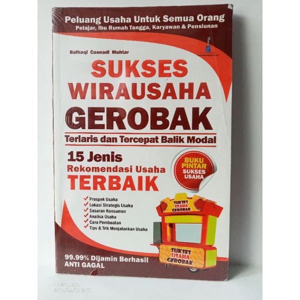 Jual BUKU SUKSES WIRAUSAHA GEROBAK TERLARIS DAN TERCEPAT BALIK MODAL 15