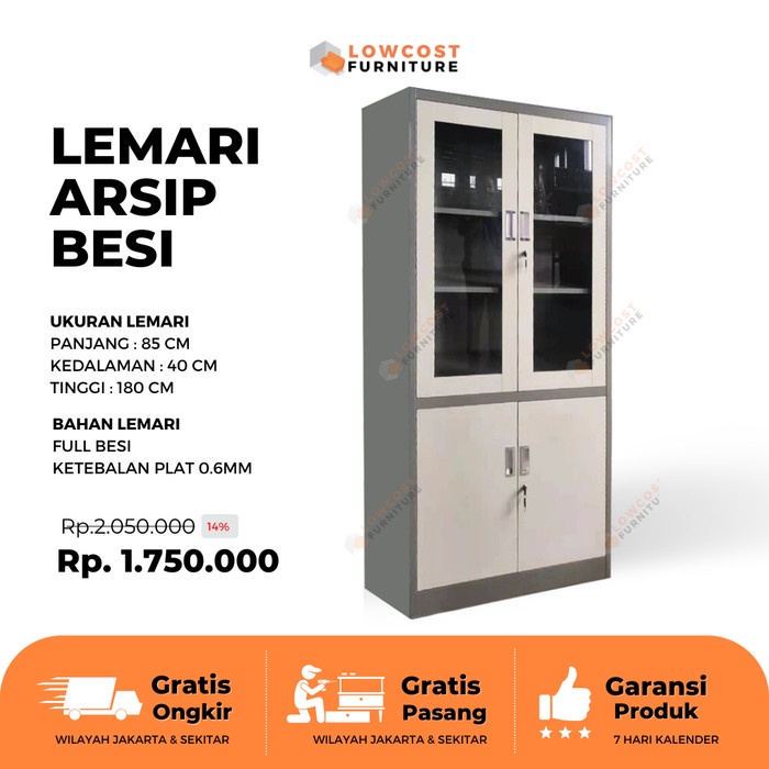 Jual Filling Lemari Arsip Kantor Besi 60 Pintu Ayun Kaca 40 Pintu