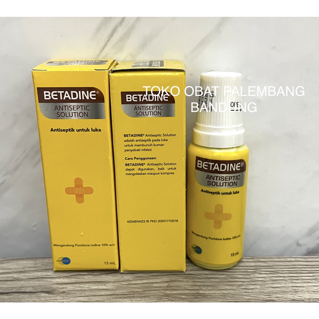 Jual BETADINE 15ML ANTISEPTIC SOLUTION OBAT LUKA Betadine Luka Obat