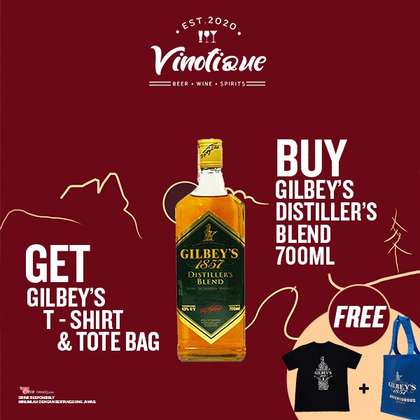 Jual Gilbeys Distiller Blend Minuman Alkohol Ml Free T Shirt Tote