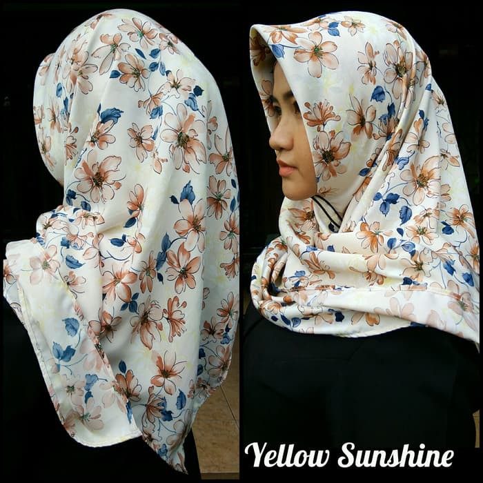 Jual JILBAB HIJAB SEGI EMPAT FLORIAN MAXMARA SQUARE YELLOW