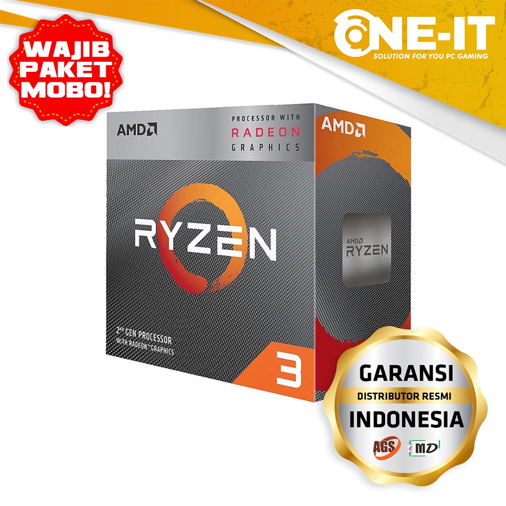 Jual AMD Prosesor Ryzen 3 3200G AM4 3 6Ghz Up To 4 0Ghz Cache 4MB 65W