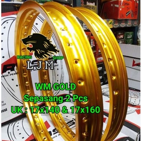 Jual Velg Rossi Wm Gold Sepasang Pcs Depan Belakang Uk X