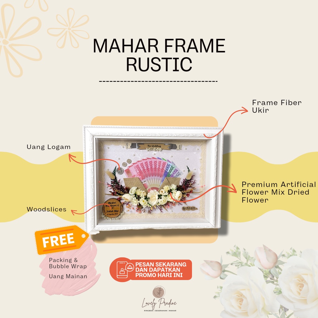 Jual Frame Uang Mahar Bingkai Model Kipas Untuk Nikah Pernikahan By