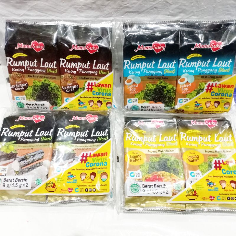 Jual Mama Suka Rumput Laut Rasa Original Korean BBQ Jagung Manis