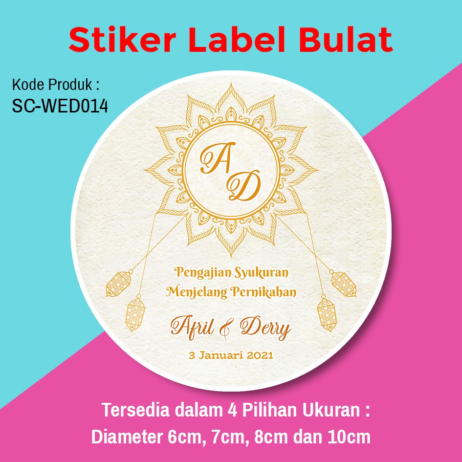 Jual Stiker Label Tumpeng Mini Sticker Syukuran Pengajian Pernikahan