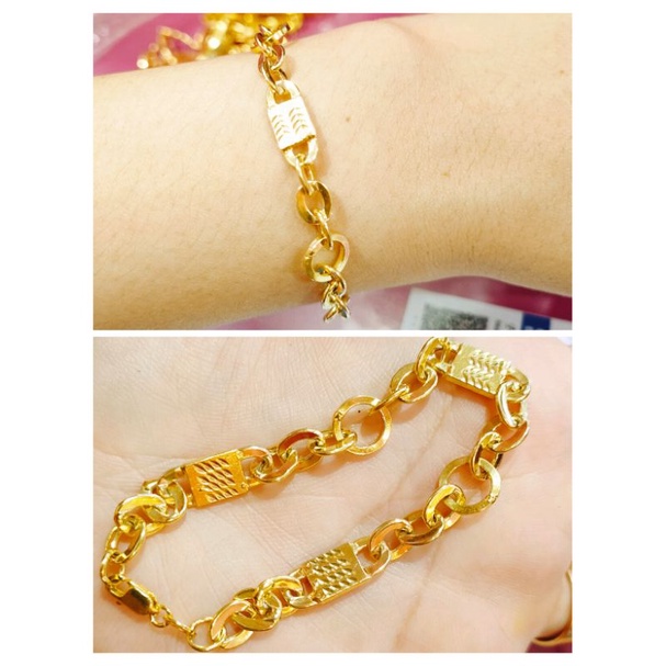 Jual PERHIASAN PERAK ASLI 925 LAPIS EMAS GELANG TANGAN DEWASA PLAT UKIR