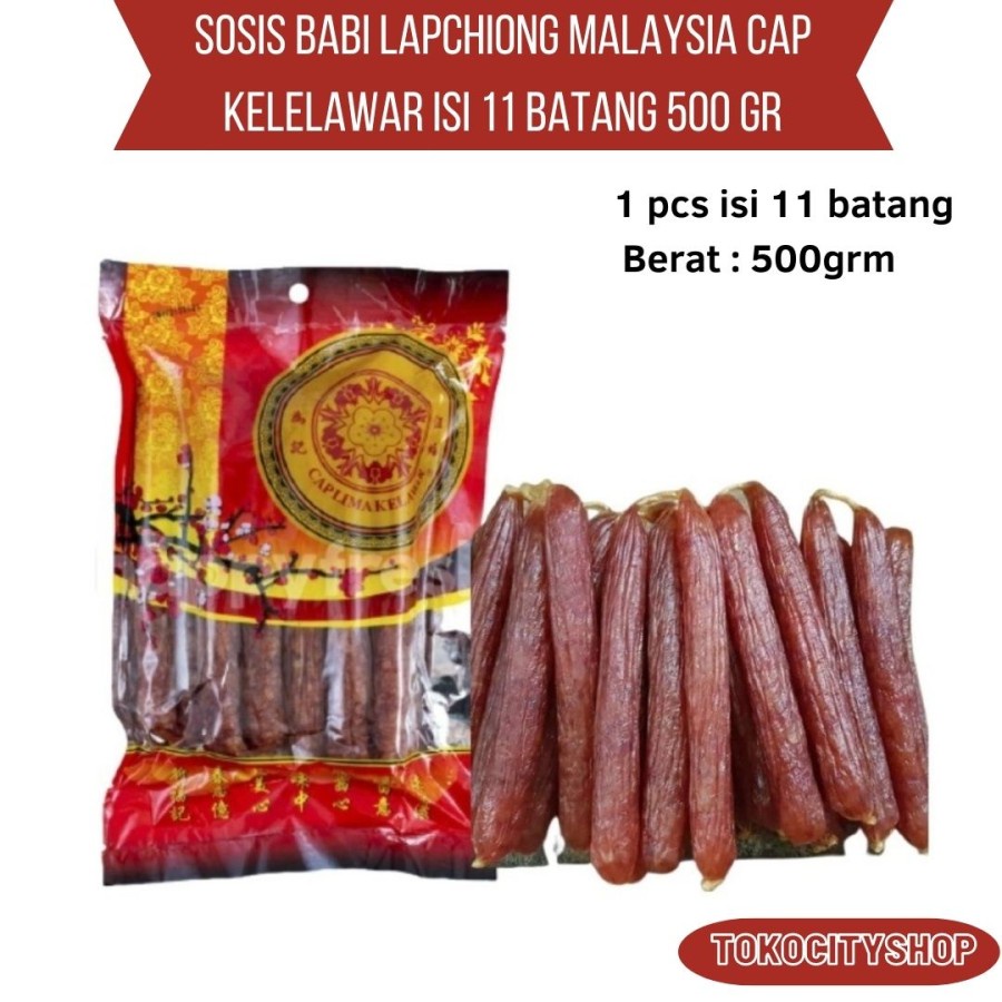 Jual Sosis Babi Lapchiong Malaysia Cap Kelelawar Isi 11 Batang 500 Gr