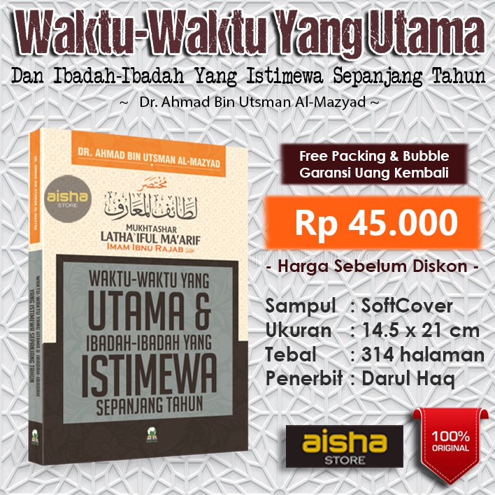 Jual Waktu Yang Utama Dan Ibadah Yang Istimewa Darul Haq Shopee