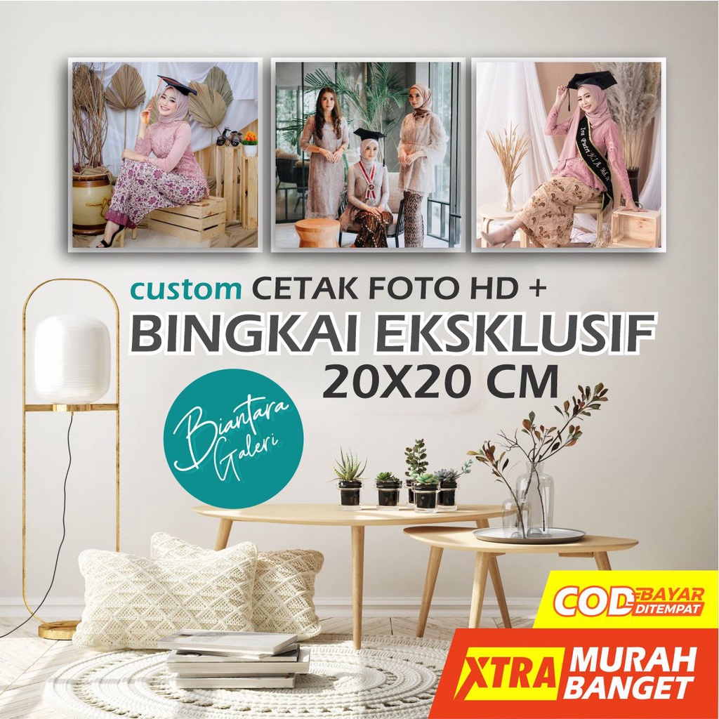 Jual Hiasan Dinding Kamar Custom Cetak Foto Bingkai Kayu X Mdf